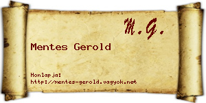 Mentes Gerold névjegykártya